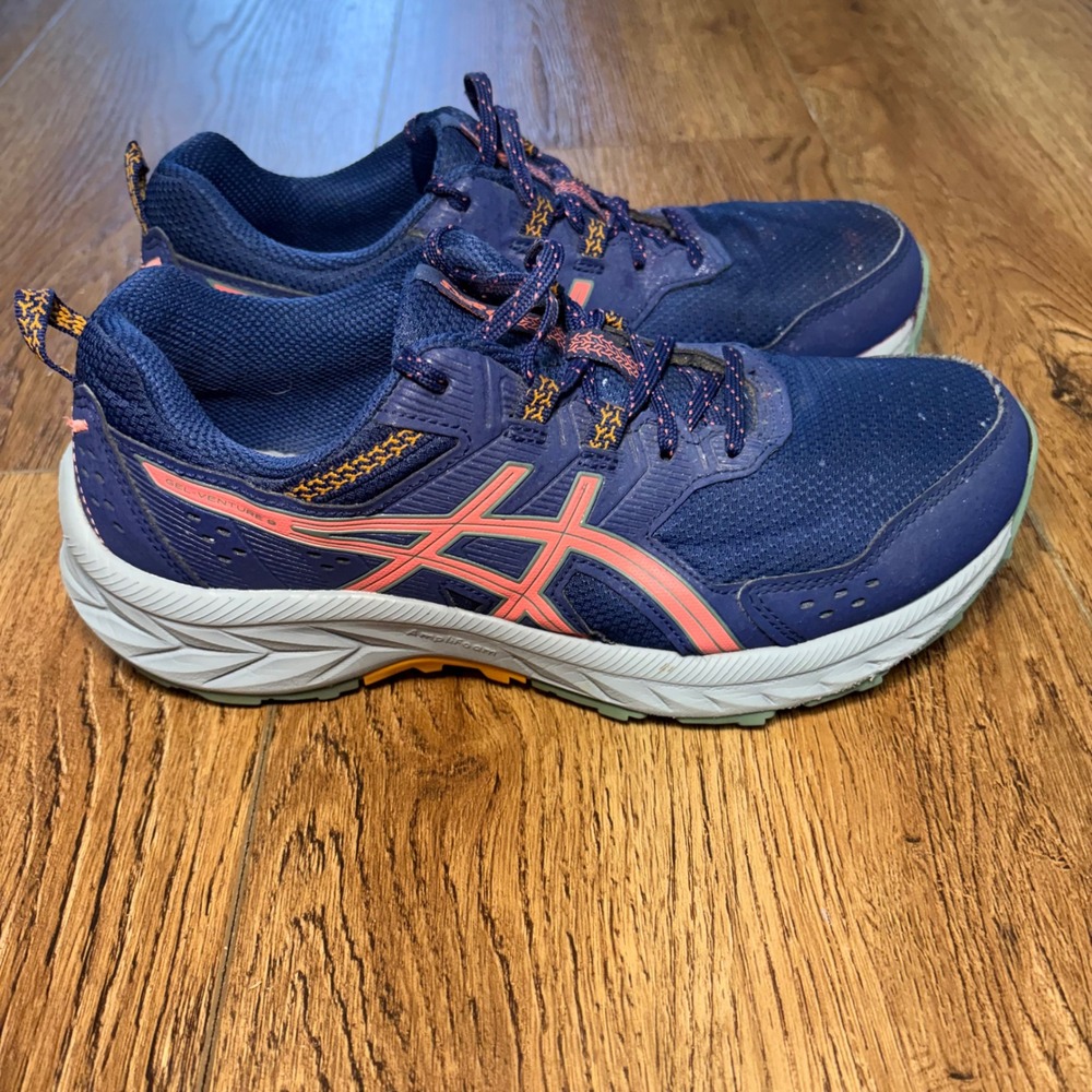 ASICS Gel-Venture 9 Running Shoes Womens Size 8 Wide Blue Pink 1012B314 READ